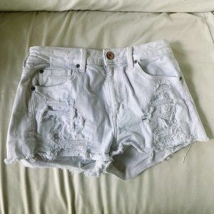 American Eagle White Jean Shorts